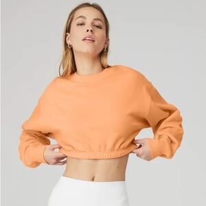 Alo Yoga Devotion Crew Neck Pullover Women's Large, Cantaloupe